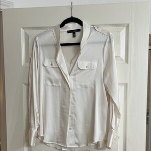 White House Black Market Cream Blouse